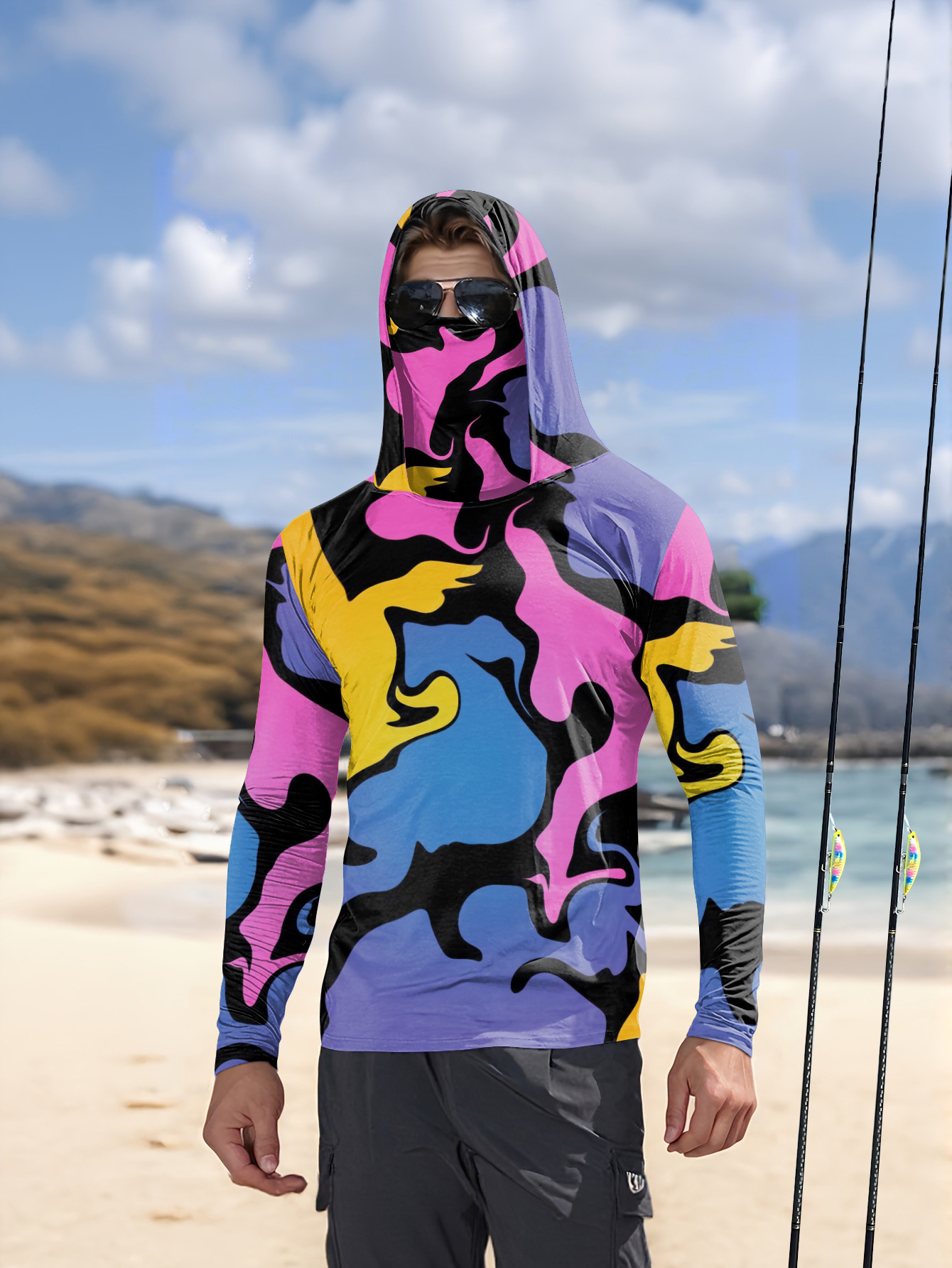 Outdoor Hunting Prints - Мужская толстовка с капюшоном для рыбалки,