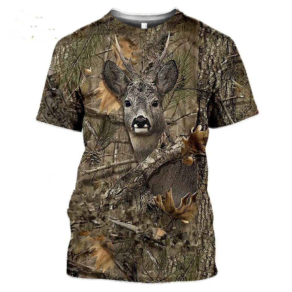 Outdoor Hunting Prints - Камуфляжная мужская футболка с 3D-принтом животных